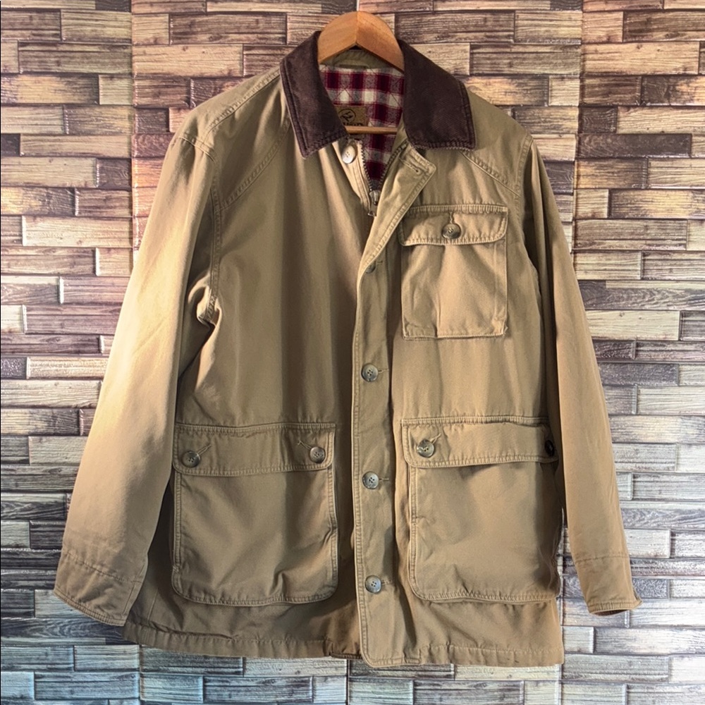 Vintage RedHead Khaki Bone Dry Hunting Large Jacket with Dark Brown Collar